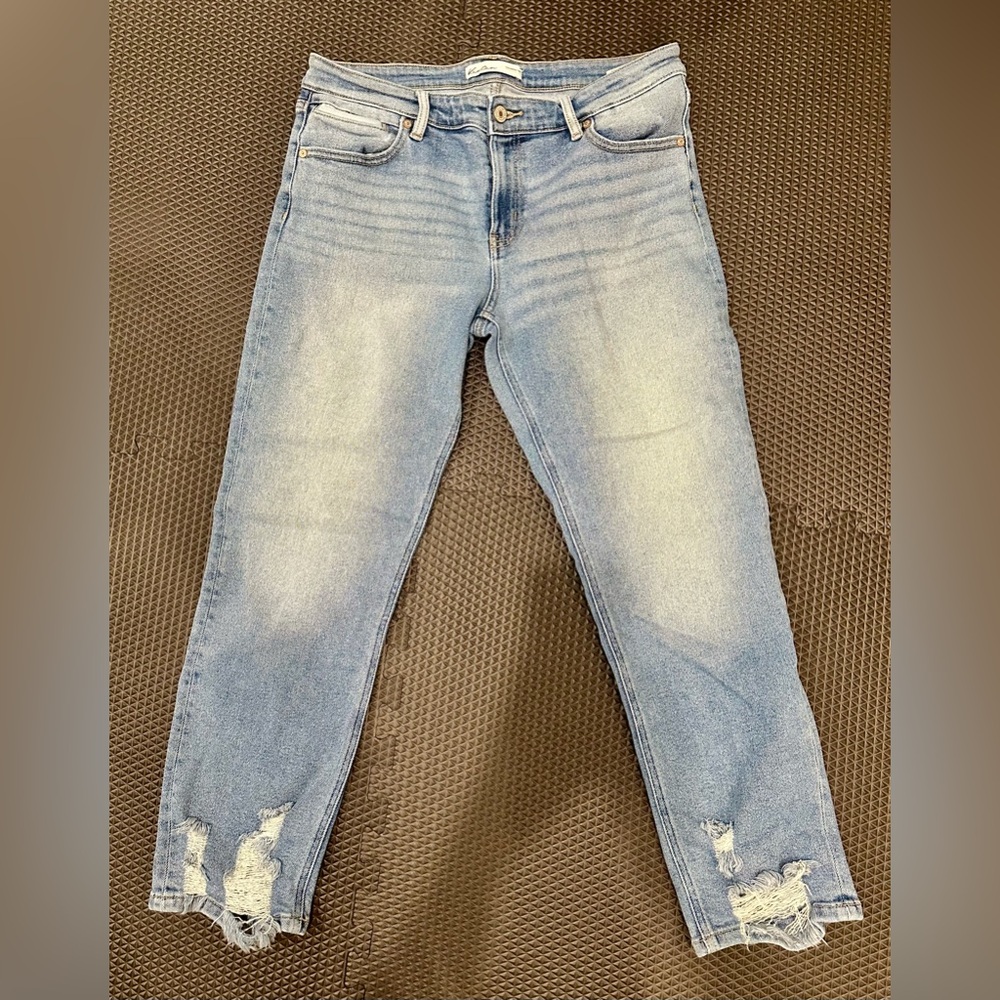 KanCan Light Blue Skinny Jeans with Distressed Hem